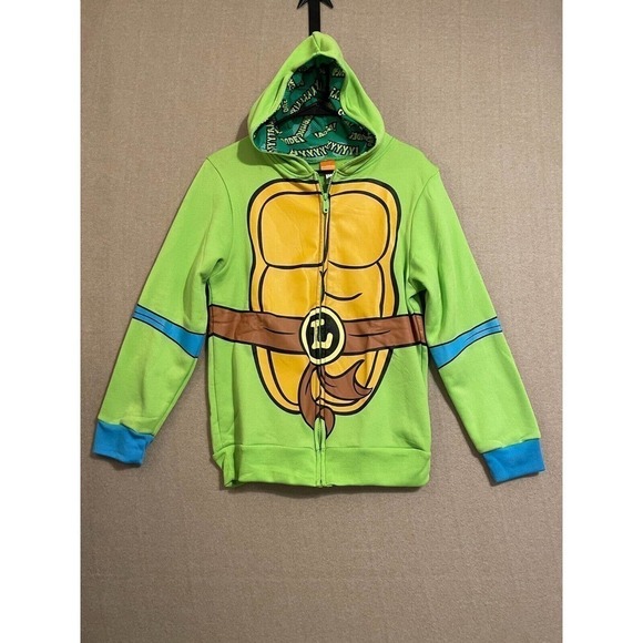 Nickelodeon Jacket Ninja Turtles Child L/XL Leonardo Hooded Green - Picture 1 of 10